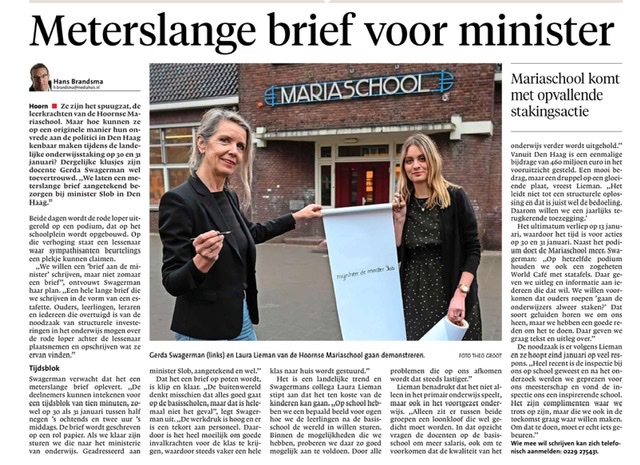 Meterslange brief voor minister